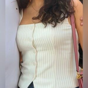 A&F Mara Tailored Vest Squareneck Set Top